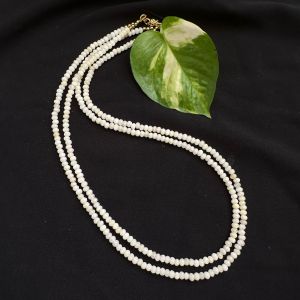 2 Layer Agate Necklace, White And Light Sandal