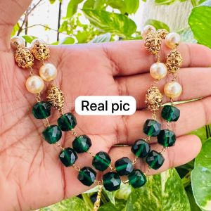Monolisa Beads With Antique Gold Beads And Shell Pearls