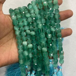 Monolisa Laser Cut Square Beads, 8mm, Sea Green 