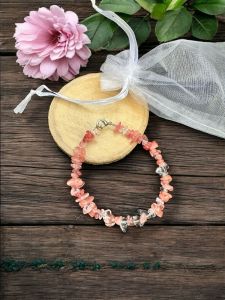 Gemstone Chip Bracelet, Strawberry Quartz