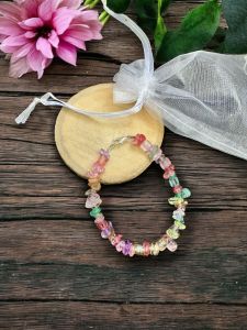 Gemstone Chip Bracelet, Crackle Quartz