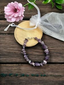 Gemstone Chip Bracelet, amethyst