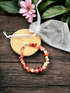 Gemstone Chip Bracelet, Carnelian