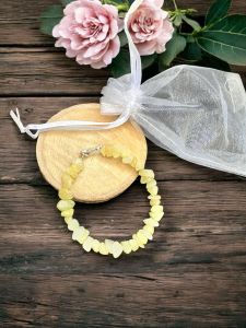 Gemstone Chip Bracelet, dyed , Yellow