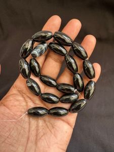 Gemstone barrels, 19 mm, Black Obsidian