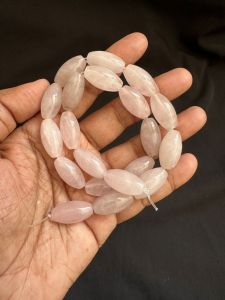 Gemstone barrels, 19 mm, Rose Qaurtz