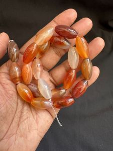 Gemstone barrels, 19 mm, Red Carnelian