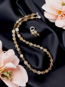 Onyx Plain Necklace Brown