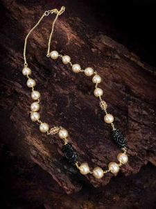 Swarovski Replica Golden Pearl with synthetic coral carving Beads