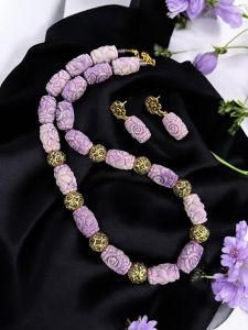 Designer beads with ( synthetic coral ) Necklace 