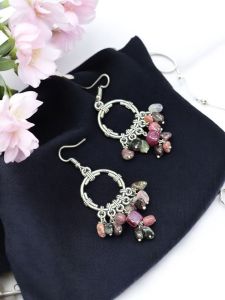 Gemstone Danglers With Mini Tumbles