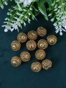 Antique Gold Nakshi balls ,round shape 15mm 