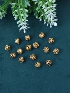 Antique Gold Nakshi balls ,round shape 6mm