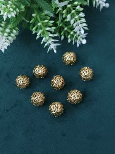 Antique Gold Nakshi balls ,round shape 12x12mm