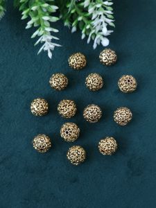 Antique Gold Nakshi balls ,round shape 8mm