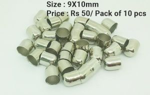 End Caps, Silver finish, 9X10mm