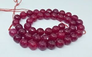 Natural Agate Beads, Faceted, 8mm, Ruby pink