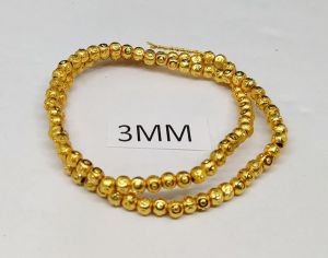 Gold spacer, Micro gold plated, 3mm, Sold by pack of string of 100 pieces 