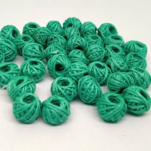Cotton Thread Beads - Sea Green, Pack Of 25 Pcs