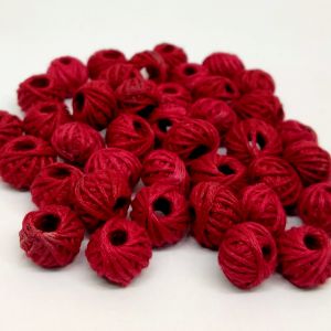 Cotton Thread Beads - Maroon, Pack Of 10 Pcs