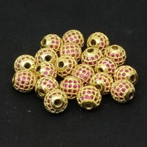 1 Piece of CZ Stone Balls, 8mm, Round, Ruby 