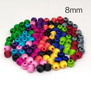 Silk Thread Wrapped beads,,Multicolour,,,,8mm
