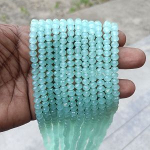 Glass Opaque Crystals, Rondelle, 6mm, Peacock Green