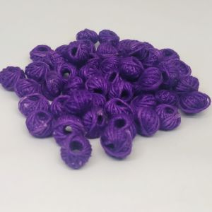 Cotton Thread Beads -Voilet, Pack Of 10 Pcs