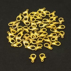 Lobster clasp, Gold, 10mm, pack of 10 pcs
