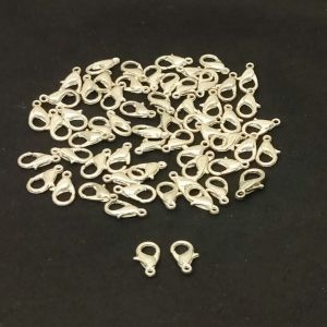 Lobster clasp, Antique silver, 12mm