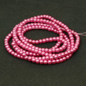 Glass Pearl Beads 4mm,Red