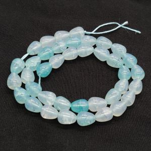 Imitation Tourmaline Teardrop Beads, 10x8mm, lite blue
