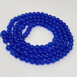 Glass Beads, 6mm, Round, Pack Of 50 Gms, Ink Blue