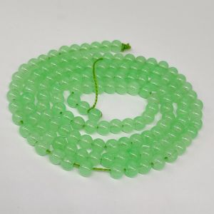 Glass beads, Round, Plain, 6mm, Light Green Pack Of 50 Gms