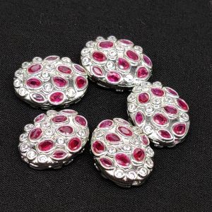 Czech Stone (CZ Stones) Oval Beads, Ruby Pink