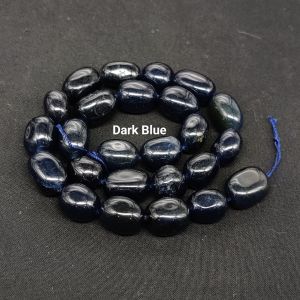 Natural Stones, Quartz Tumbles, 14x10mm, (Dark Blue )