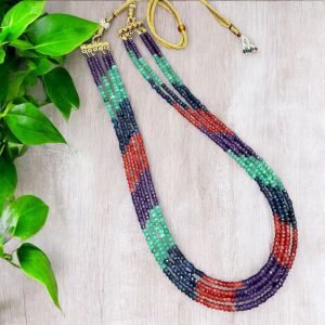 Agate Multicolor Neklace 4 layers   