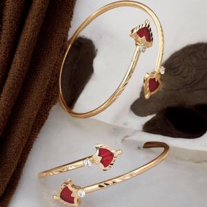 Kerala Style Bangles/Bracelets, Sold by 1 pair, Red