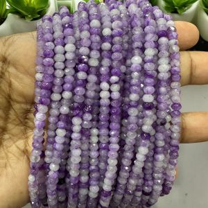 Agate Rondelle, 4x2mm, Purple, Double shade 