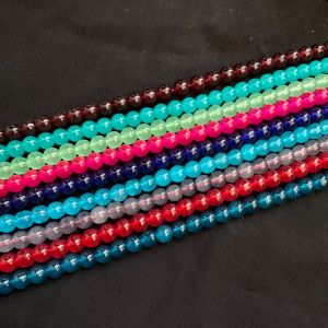 8mm, Glass Beads, Assorted, Set Of 9 Strings