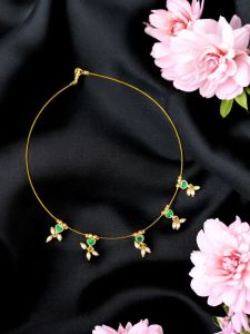 Invisible necklaces with NEW Kundan Jadau Charms, Green
