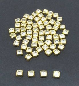 Kundan stones, 4X4mm Square, Pack of 25gms