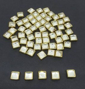 Kundan stones, 6X6mm Square, Pack of 10 gms