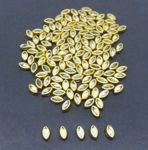 Kundan stones, 6mm, Oval, Pack of 10 gms