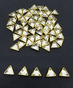 Kundan stones, 8X8mm Triangle, Pack of 25 gms