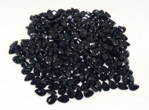 Kundan stones,Teardrop shape, Black 6 mm, Pack of 10 pieces