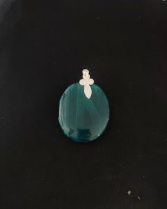 Natural Lace Agate Pendant,Round,Green