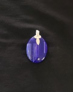 Natural Lace Agate Pendant,Oval,Purple