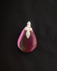 Natural Lace Agate Pendant,Teardrop,Pink Double Shade