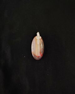 Natural Lace Agate Pendant,Oval,Orange Double Shade